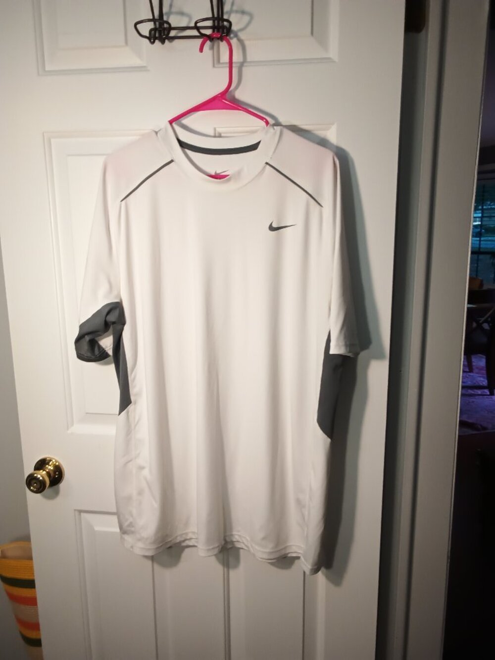Nike Men’s Short Sleeve Performance Tee White with Gray Accents